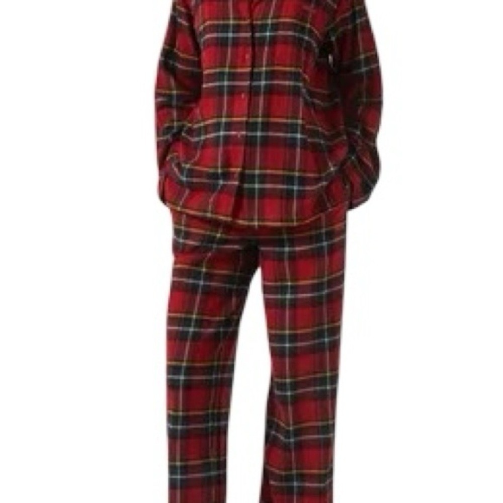 Skims Unisex Fleece Plaid Sleep Top - NWT - Cranberry - XS